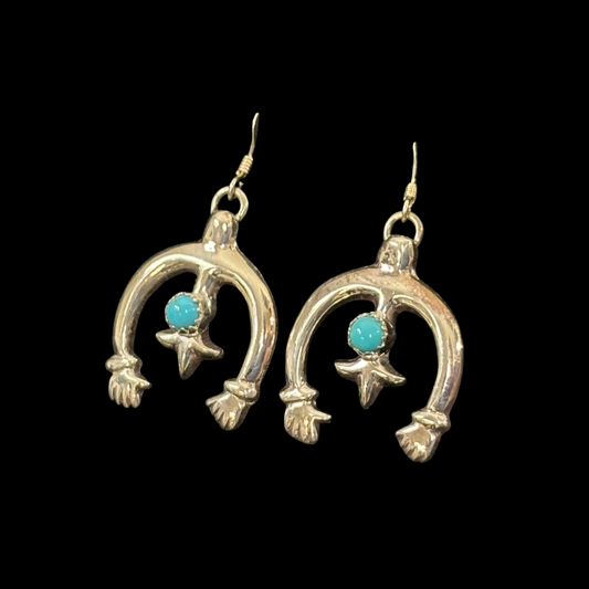 Turquoise & Sterling Silver Naja Earrings
