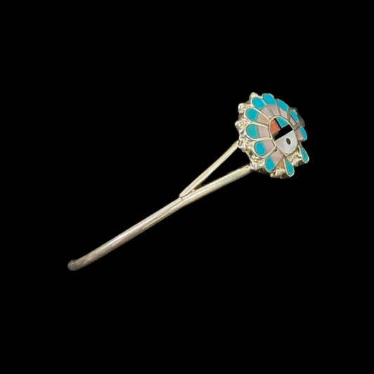 Zuni Inlay Sterling Silver Bracelet