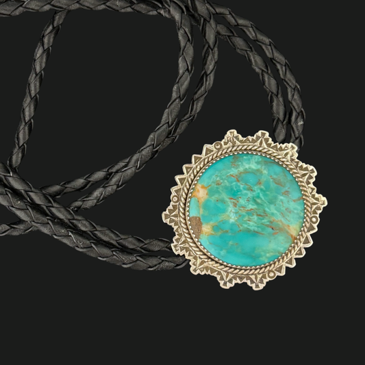 Sterling Silver & Kingman Turquoise Bolo Tie