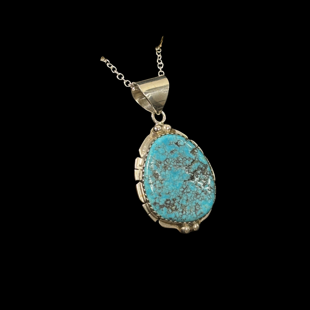 Turquoise & Sterling Silver Pendant by Nelson Morgan