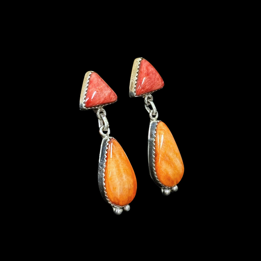 Two-Tone Spiny Oyster Earrings by Nelson Morgan