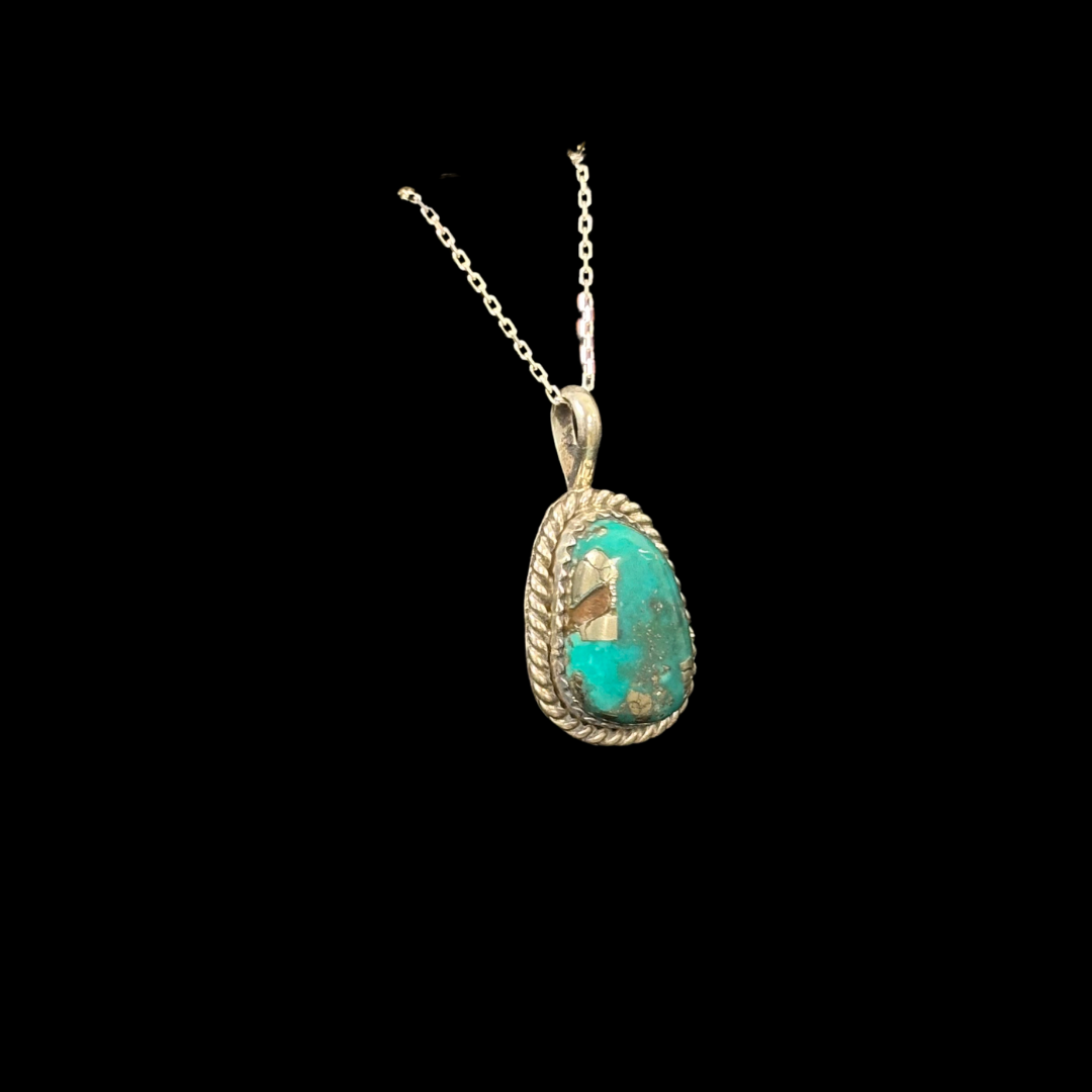 Turquoise & Sterling Silver Pendant by Nelson Morgan