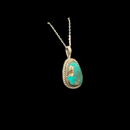 Turquoise & Sterling Silver Pendant by Nelson Morgan