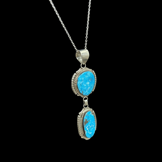Stacked Stone Turquoise Pendant by Nelson Morgan