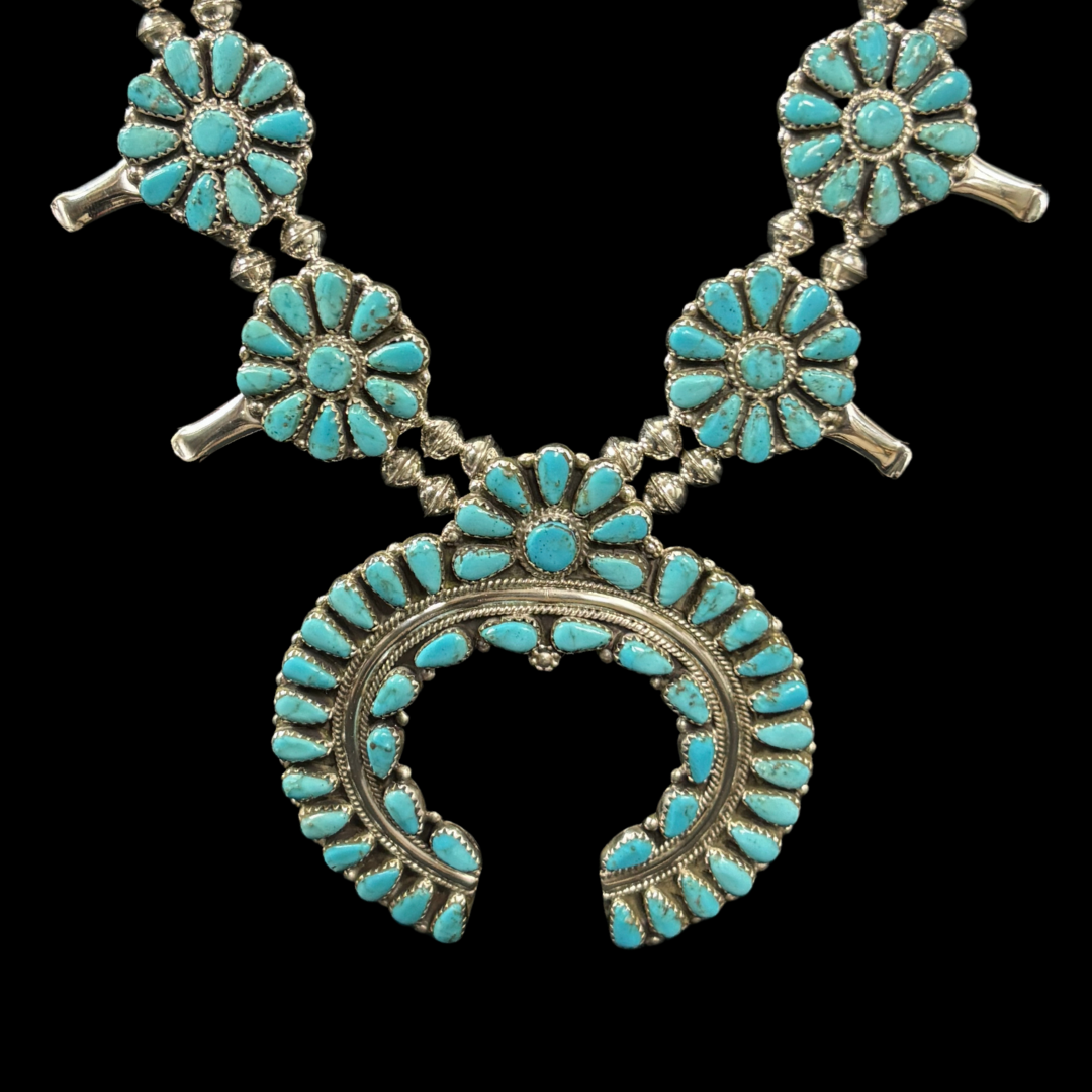 Cluster Squash Blossom Necklace & Earrings Set