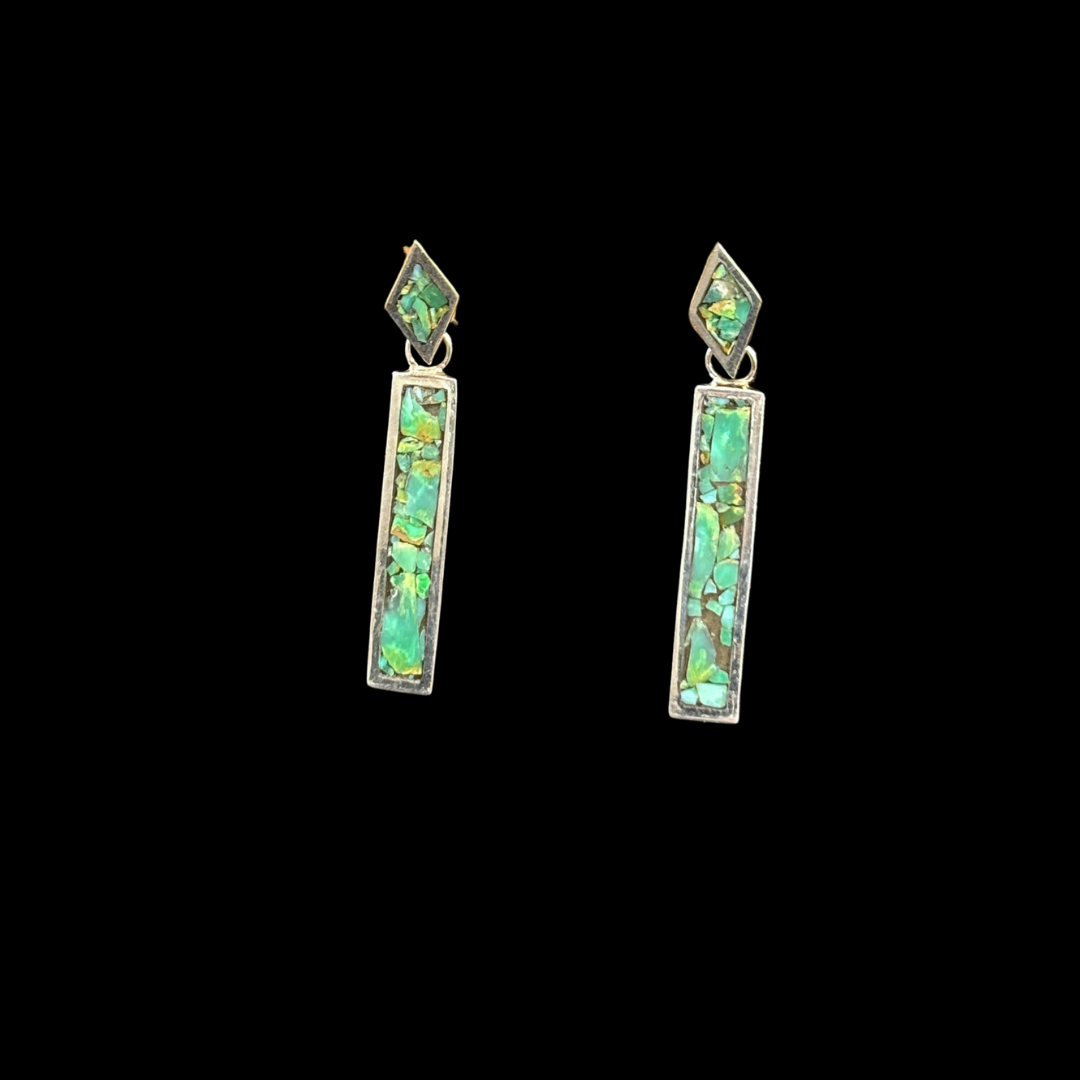 Inlay Turquoise Post Earrings by Andrew Lovato