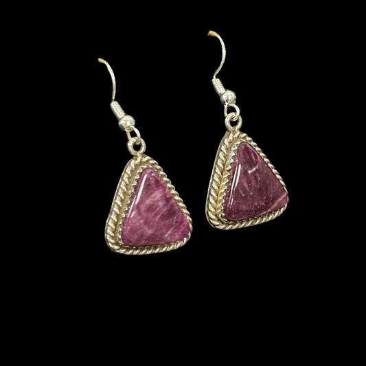 Purple Spiny Oyster Earrings by Nelson Morgan