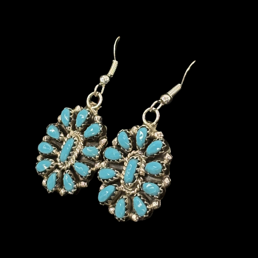 Navajo Turquoise Cluster Post Earrings