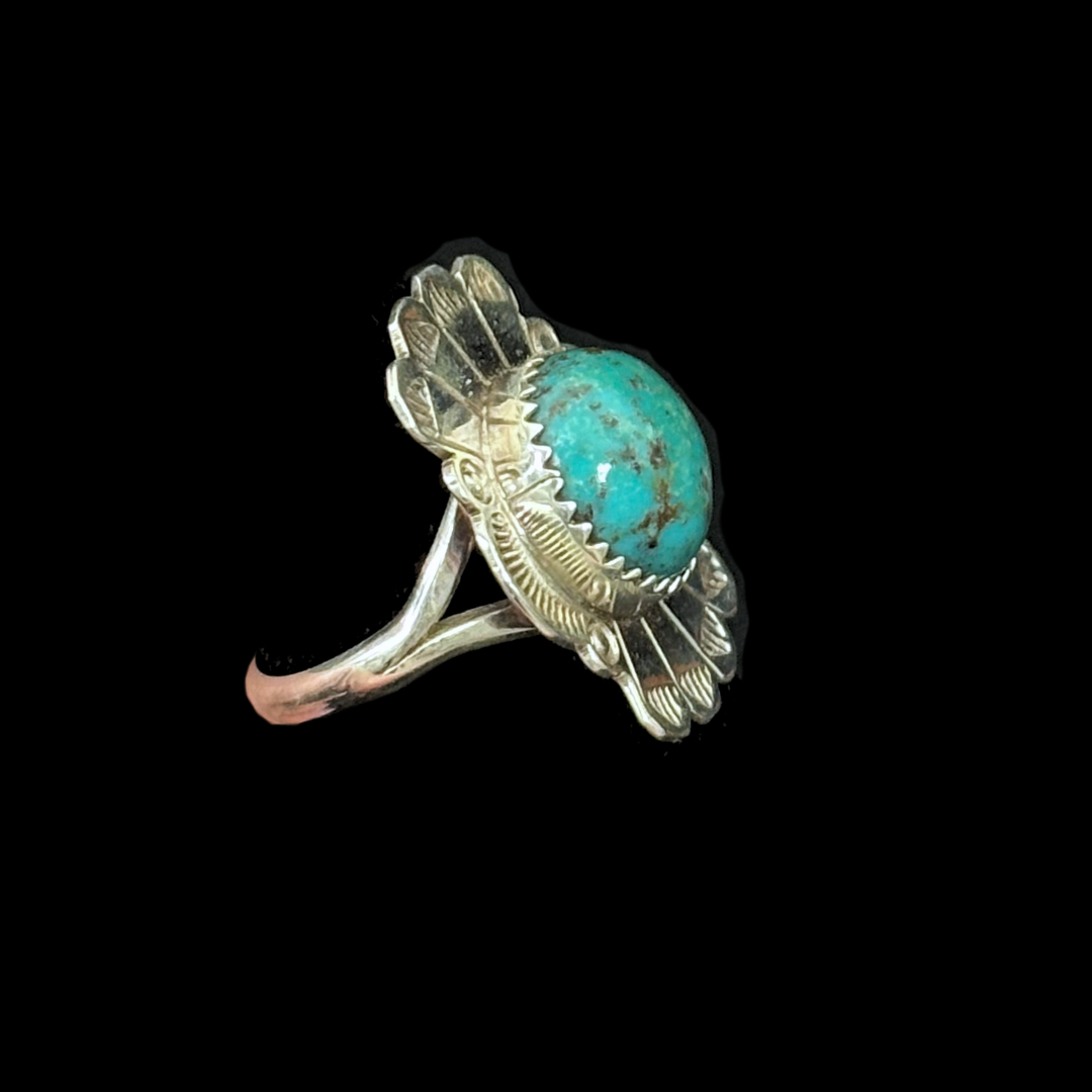 Scalloped Petal Turquoise Ring by Nelson Morgan