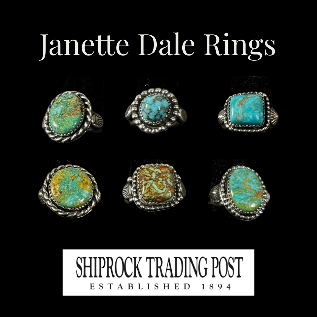 Navajo Sonoran Gold Turquoise Ring by Janette Dale | Handmade Sterling Silver Jewelry