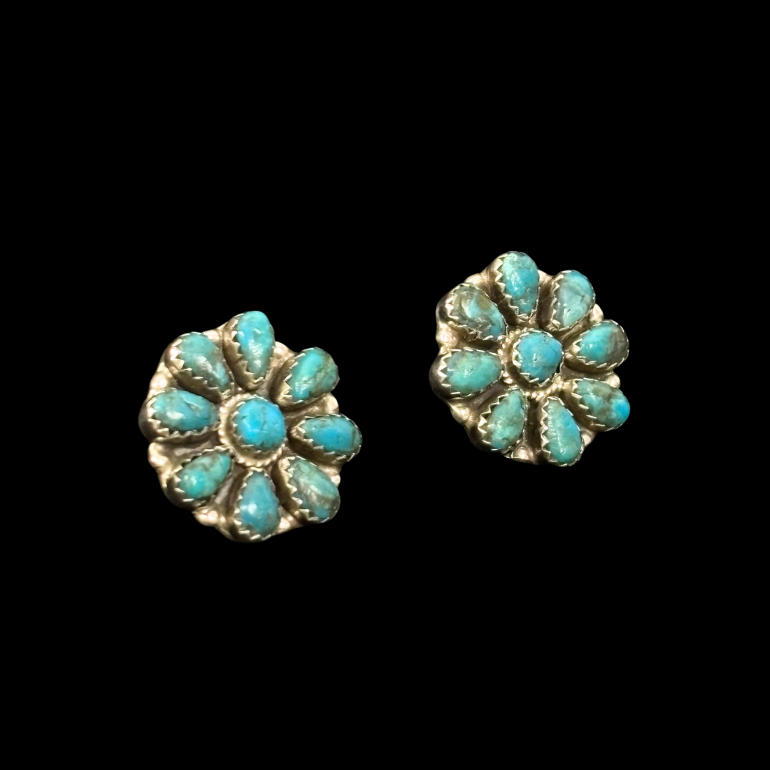 Kingman Turquoise Cluster Earrings by Violet Nez