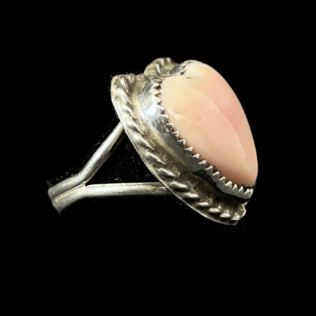 Calvin Butler Jr. Navajo Pink Conch Heart Ring | Size 9