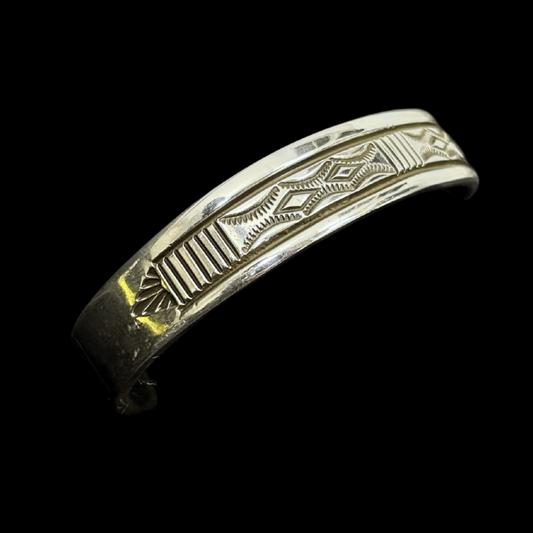 Bruce Morgan Navajo Sterling Silver Stamped Bracelet
