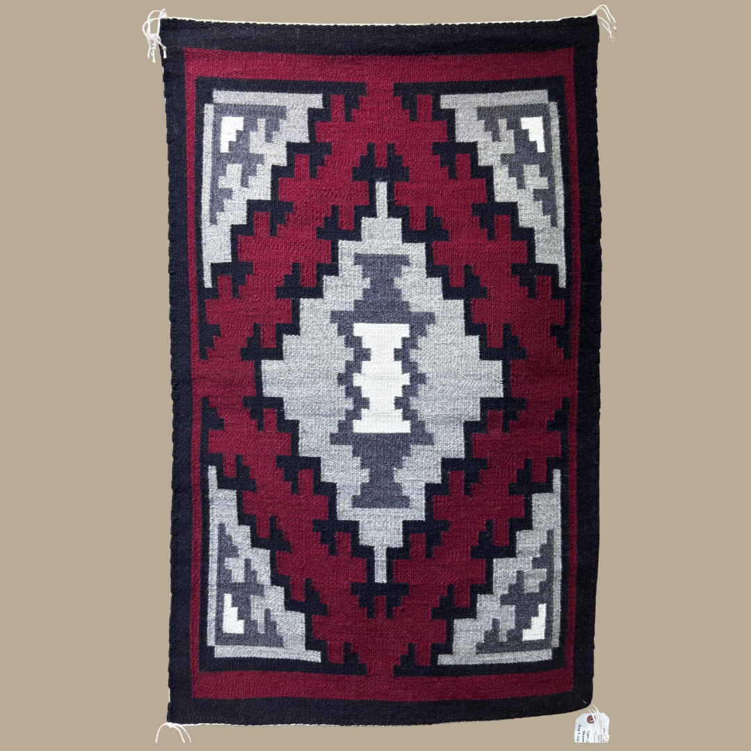 Authentic Ganado Navajo Rug by Sharon Lewis | Handmade 39" x 25" Native American Weaving