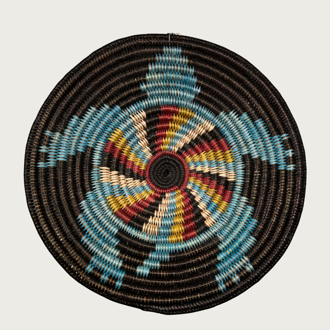 Navajo Woven Blue Turtle Basket by Angelina Holiday | Authentic Native American Ar