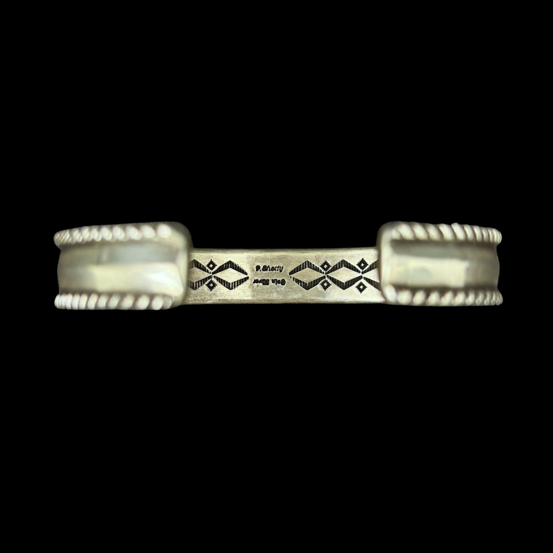 Perry Shorty Navajo Coin Silver Bracelet | Hand-Stamped Cuff