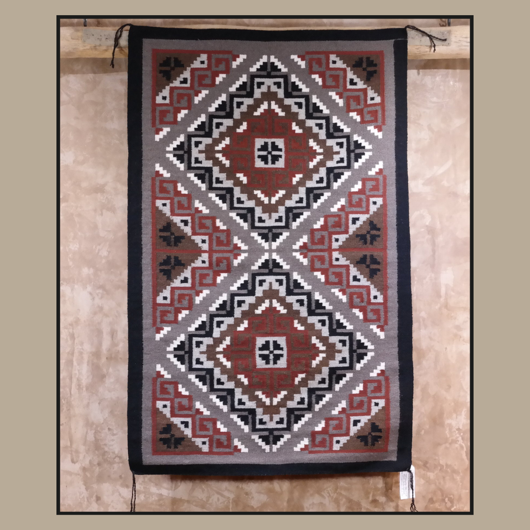 Navajo Two Grey Hills Rug by Bertha Goldtooth – 59” x 36”