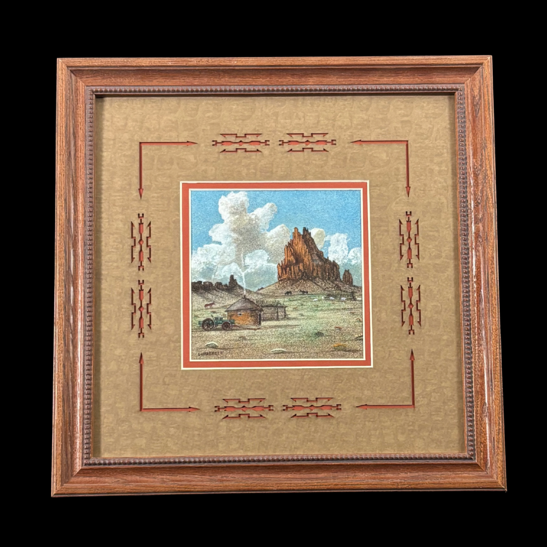 Navajo Sand Painting “War Eagle” by Harvey Begay – Shiprock, New Mexico Scene
