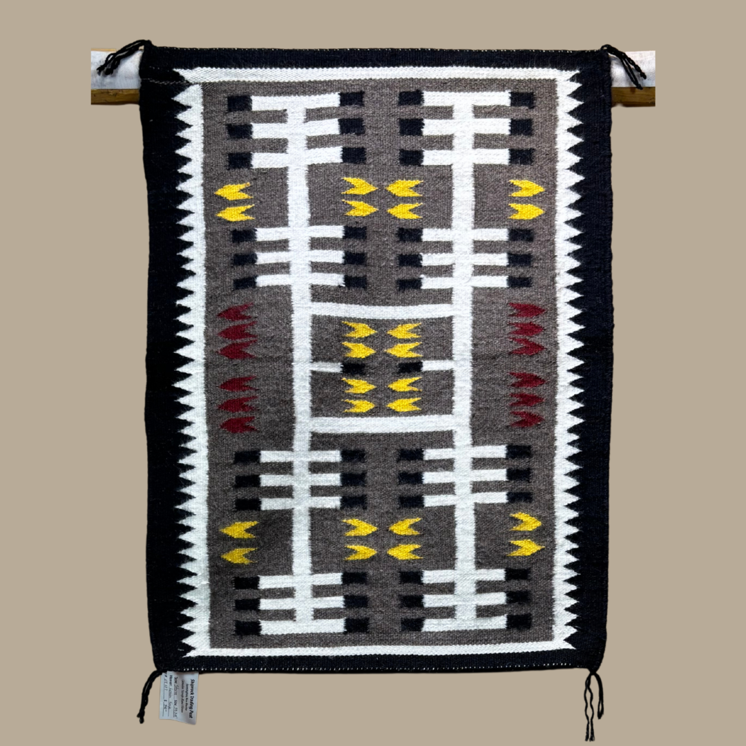 Authentic Storm Pattern Navajo Rug by Louis Kaye – Handmade 33" × 25"