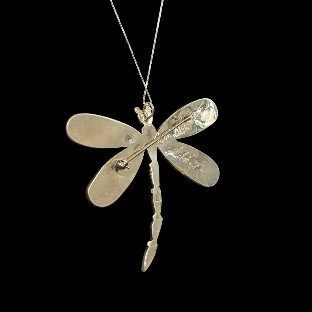 Zuni Inlaid Dragonfly Necklace