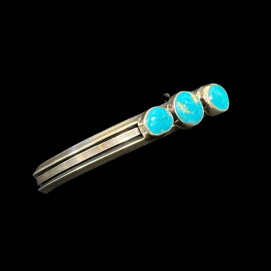 Three Stone Turquoise Bracelet – Handmade Navajo Cuff