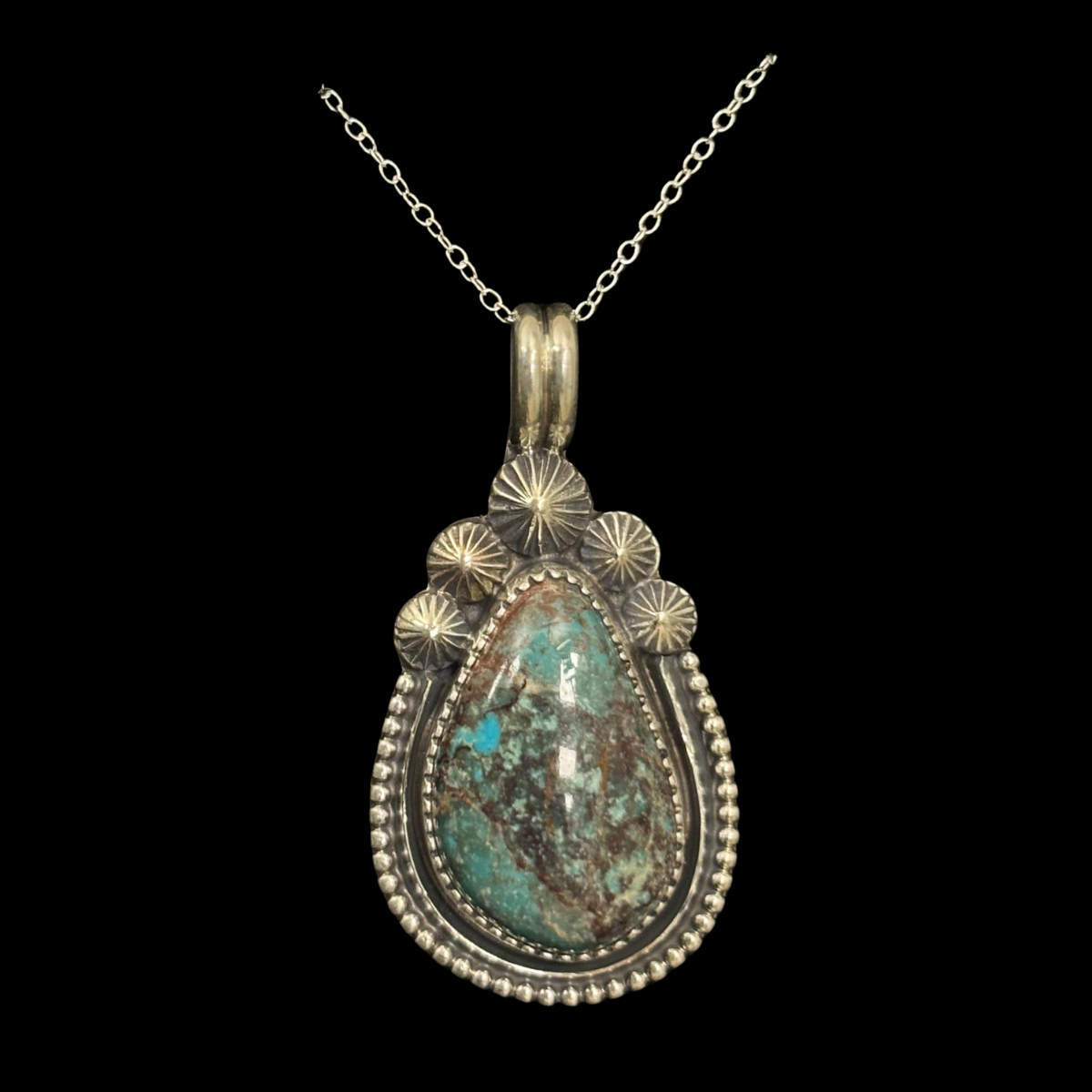 Royston Turquoise & Sterling Silver Pendant by Jeanette Dale