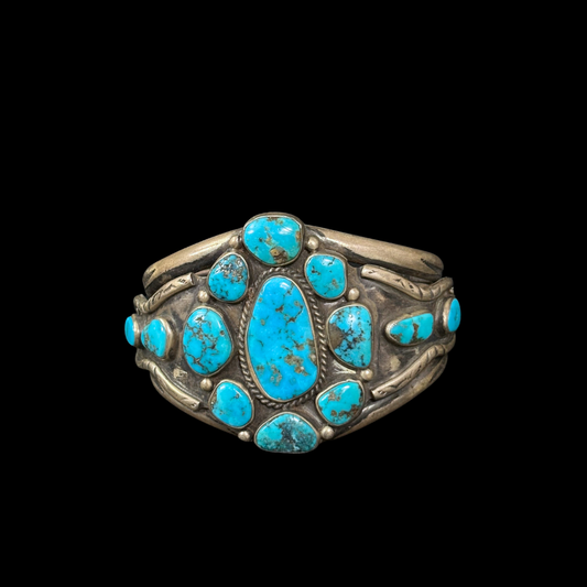 Vintage Cluster Turquoise Cuff