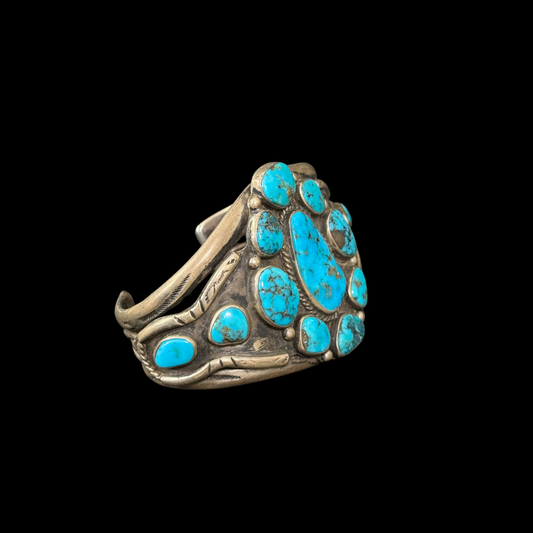 Vintage Cluster Turquoise Cuff