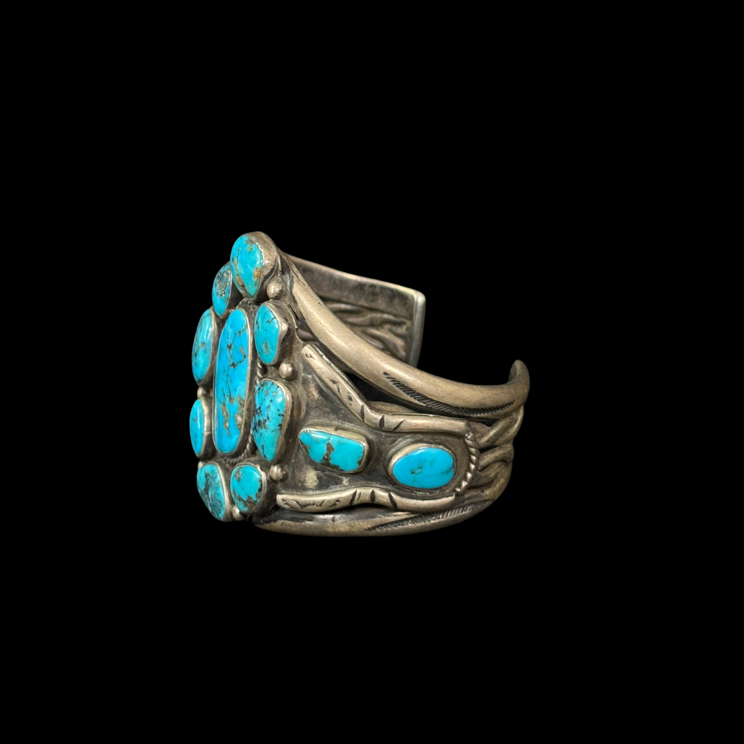 Vintage Cluster Turquoise Cuff