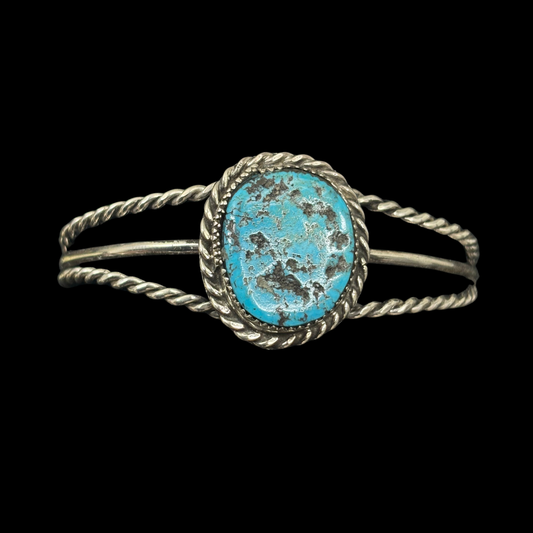 Carico Lake Turquoise Sterling Silver Bracelet by Calvin Butler Jr.