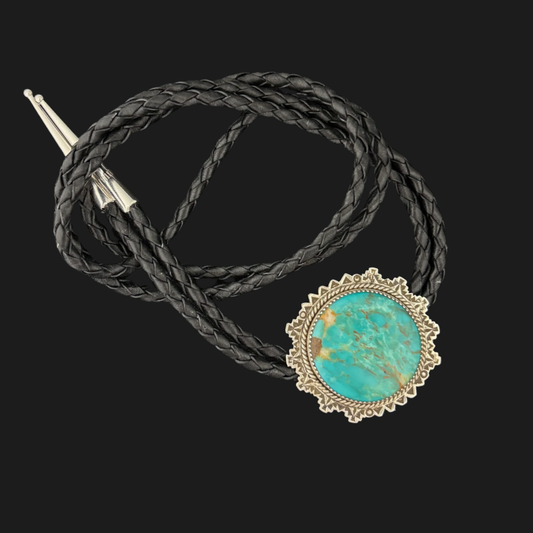 Sterling Silver & Kingman Turquoise Bolo Tie