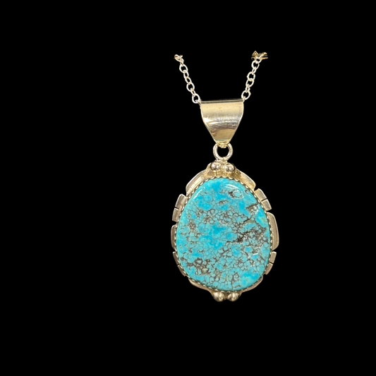 Turquoise & Sterling Silver Pendant by Nelson Morgan