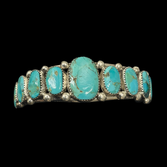 Navajo Multistone Turquoise Sterling Silver Bracelet