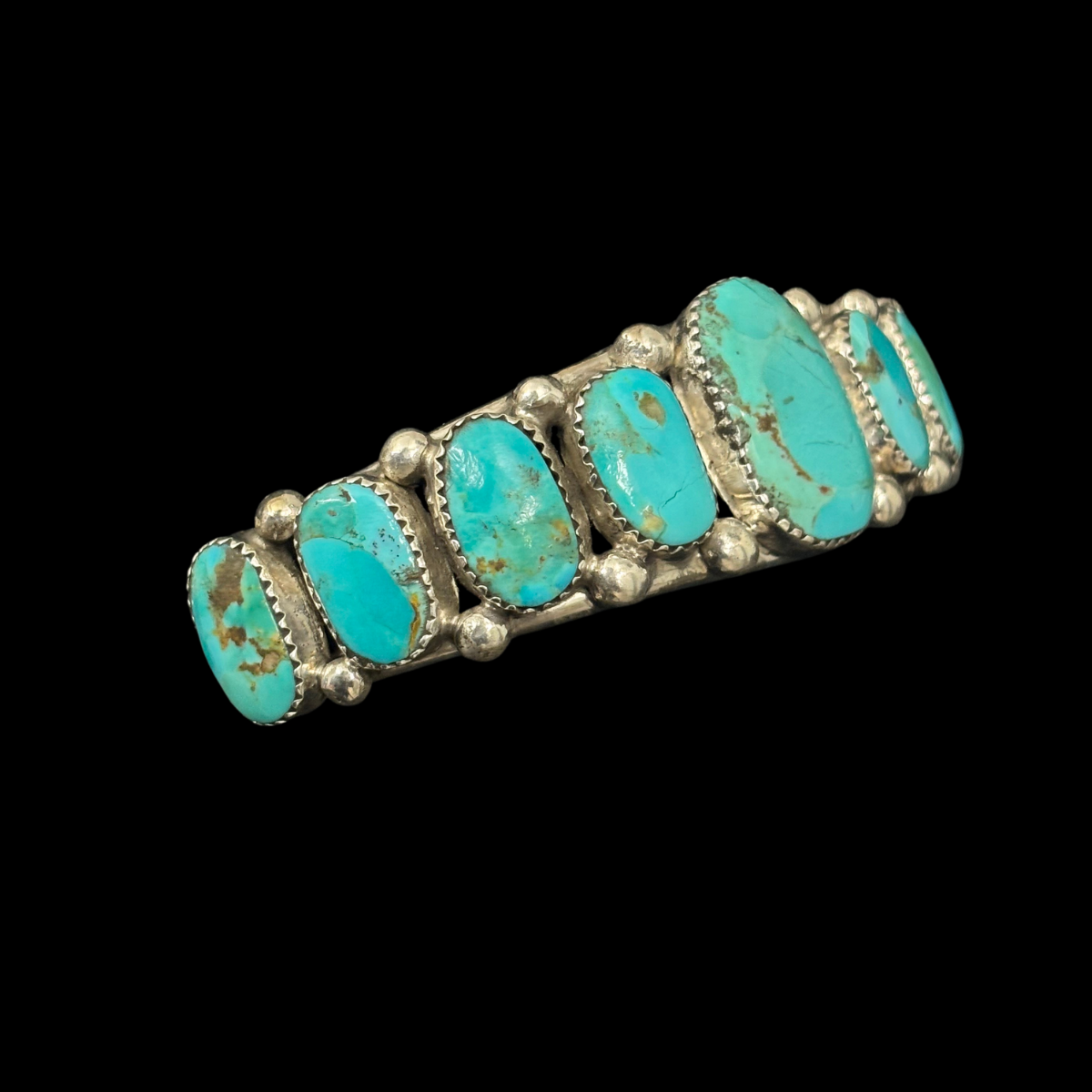Navajo Multistone Turquoise Sterling Silver Bracelet