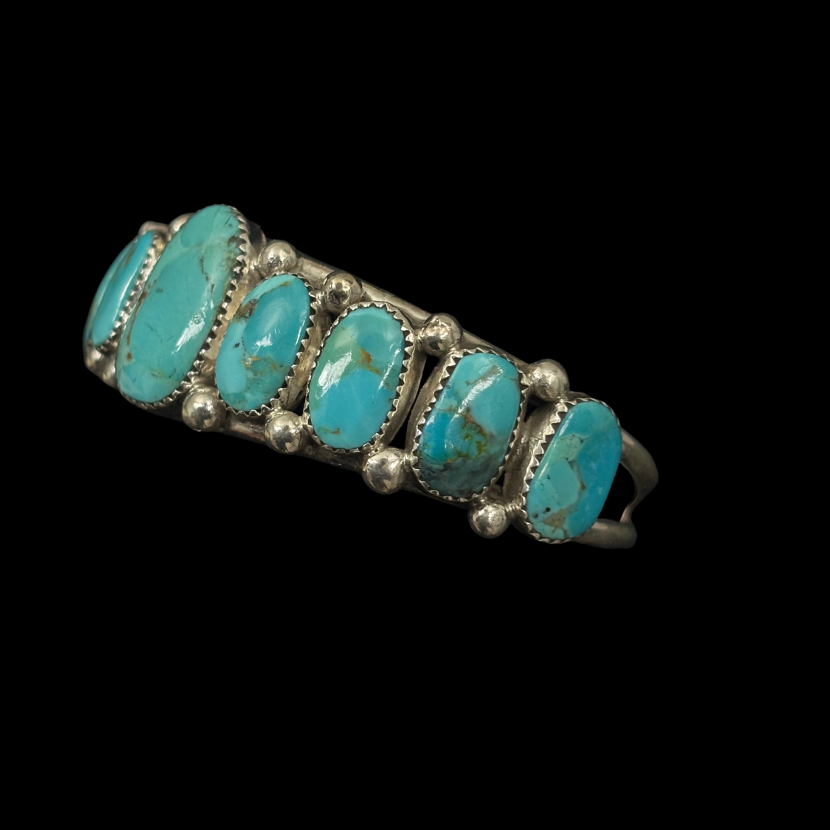 Navajo Multistone Turquoise Sterling Silver Bracelet