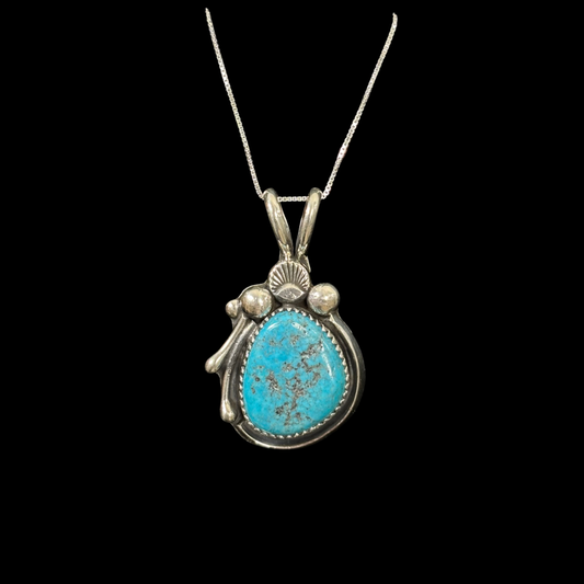 Turquoise & Sterling Silver Pendant by Jeanette Dale