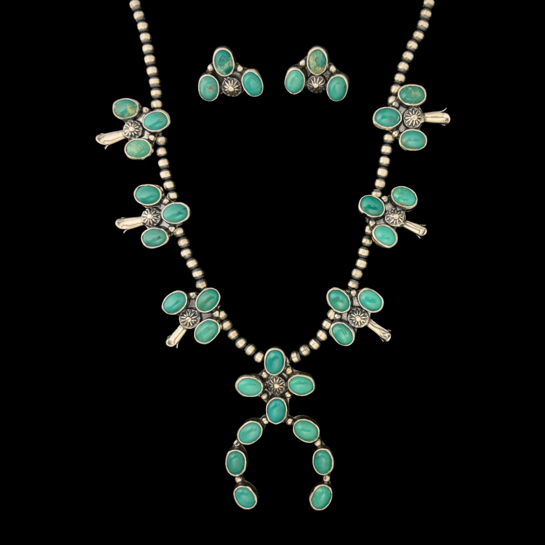 Turquoise Squash Blossom Set