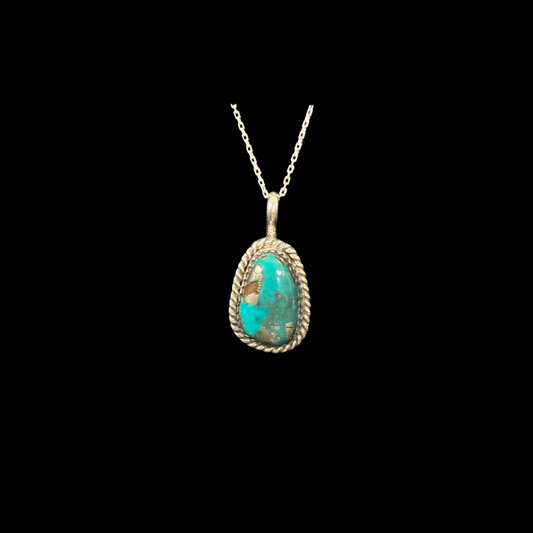 Turquoise & Sterling Silver Pendant by Nelson Morgan