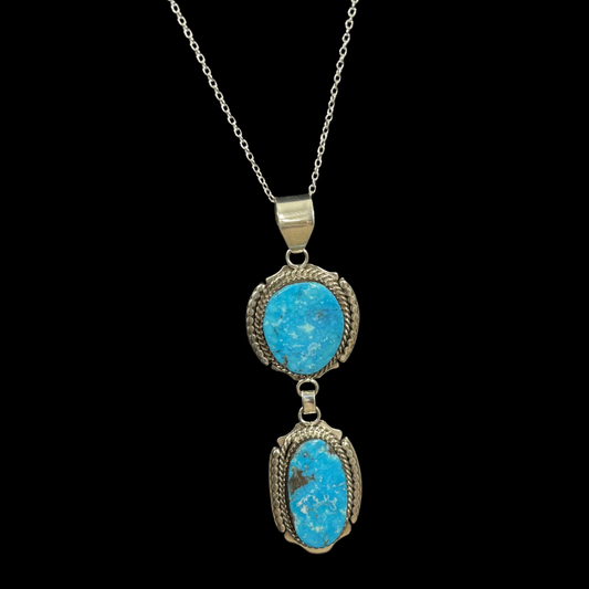Stacked Stone Turquoise Pendant by Nelson Morgan