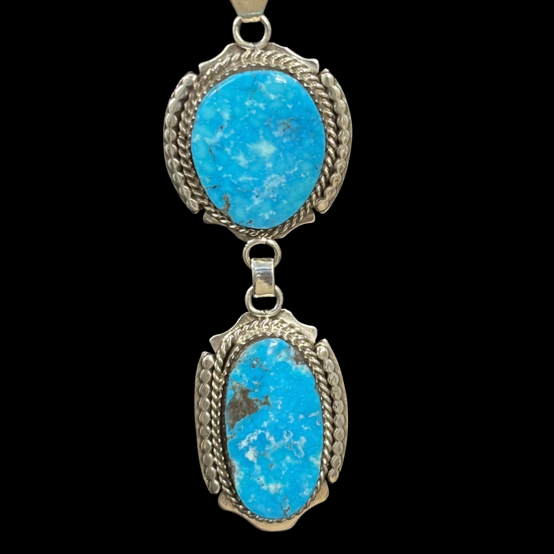 Stacked Stone Turquoise Pendant by Nelson Morgan