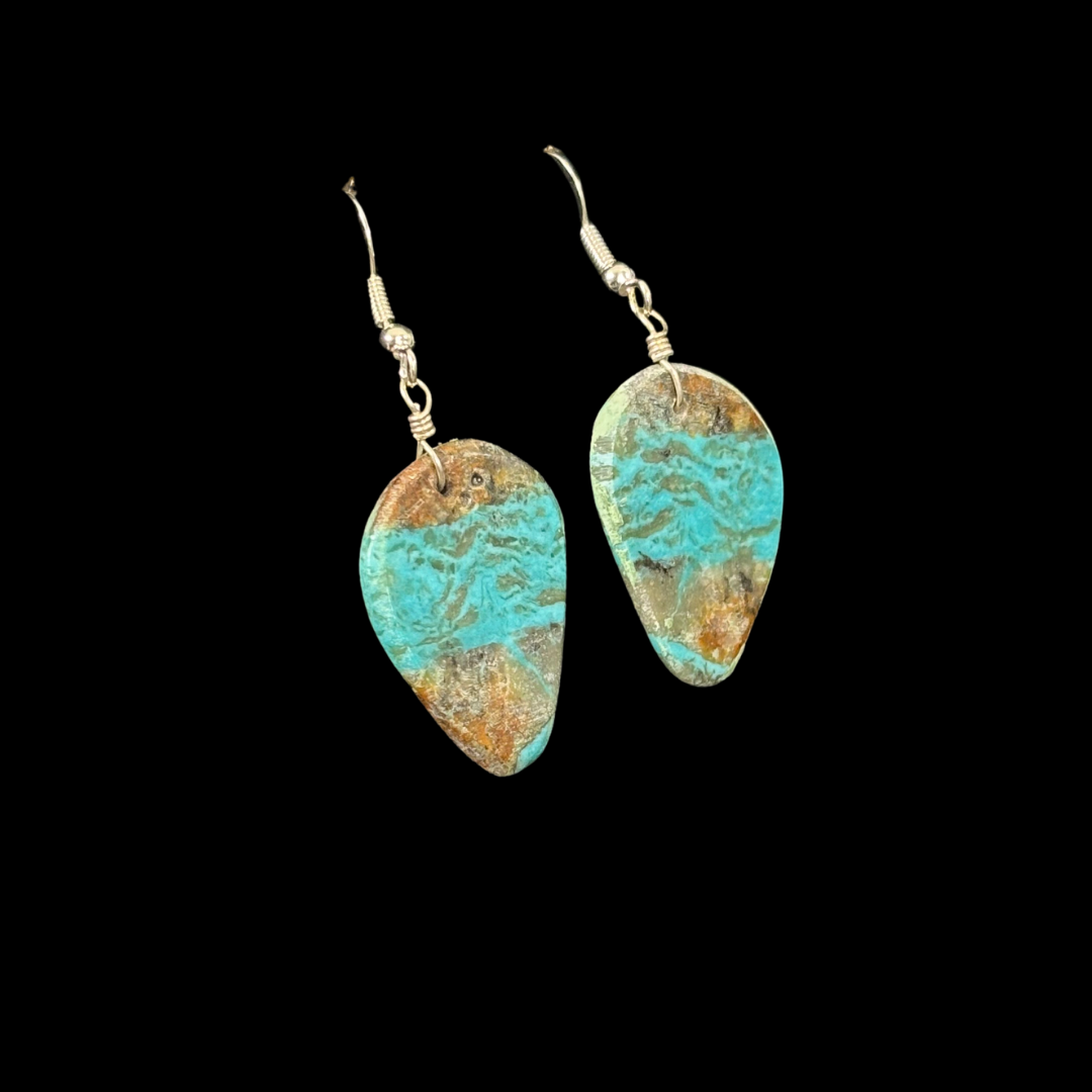 Turquoise Slab Earrings by Ray Lovato