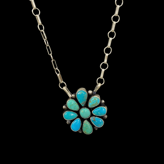 Turquoise Cluster Necklace