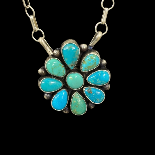 Turquoise Cluster Necklace