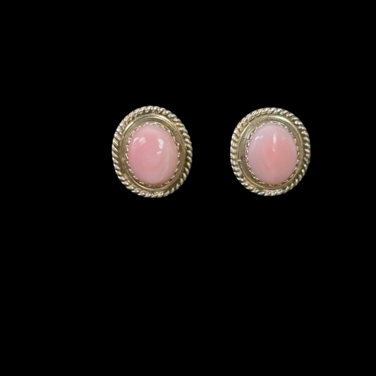 Pink Conch Stud Earrings