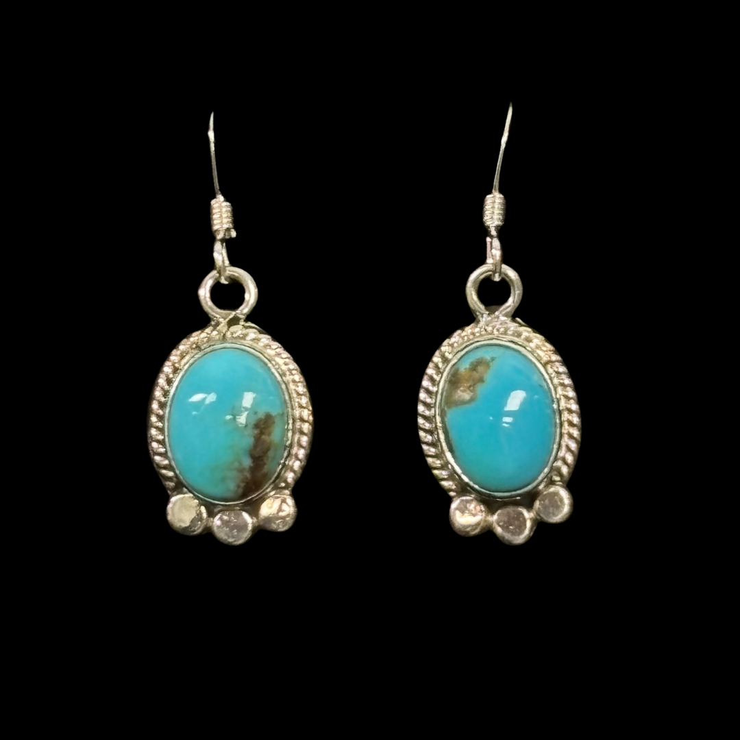 Native American Sterling Silver Turquoise Earrings
