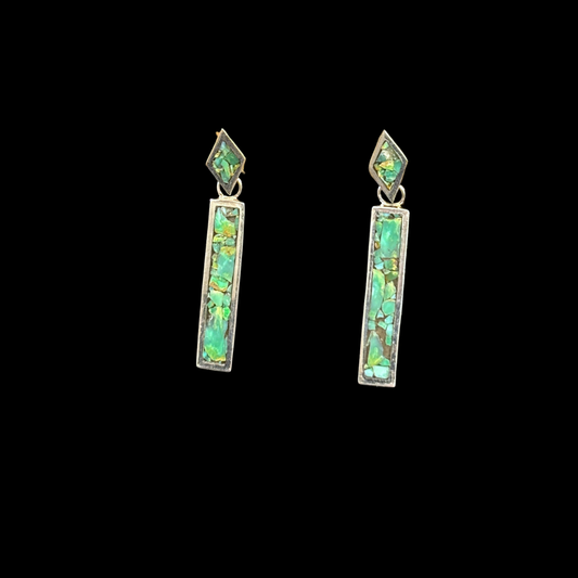 Inlay Turquoise Post Earrings by Andrew Lovato