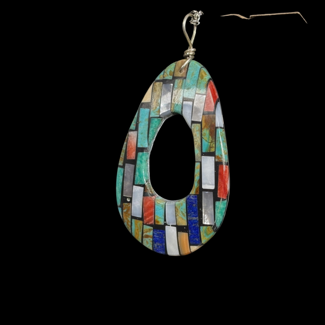 Multi-Stone Shell Inlay Necklace by Charlene Reano