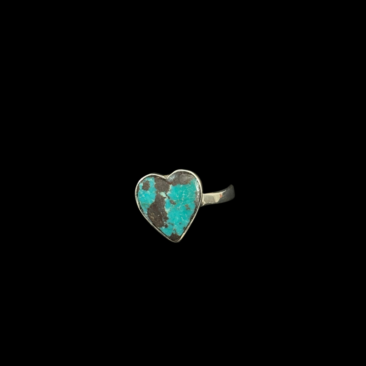 Turquoise Inlaid Heart Ring by Jimmy Poyer