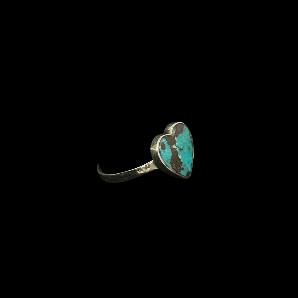 Turquoise Inlaid Heart Ring by Jimmy Poyer