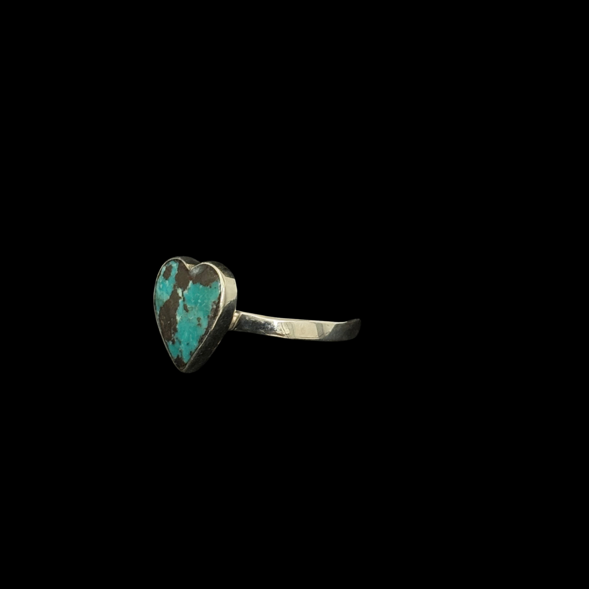 Turquoise Inlaid Heart Ring by Jimmy Poyer